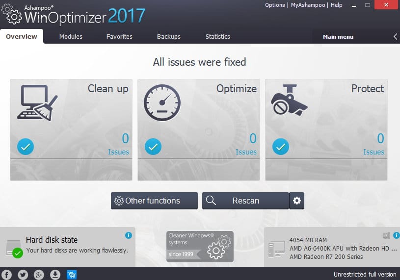 Ashampoo WinOptimizer 2017 serial number for activation