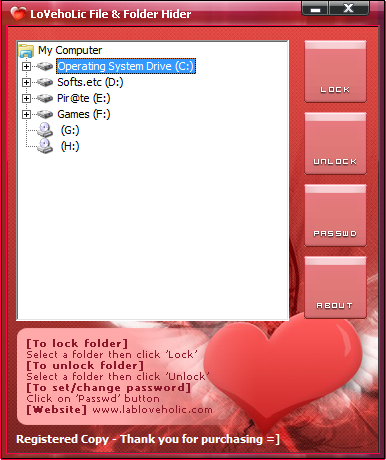 LoVehoLic File & Folder Hider crack