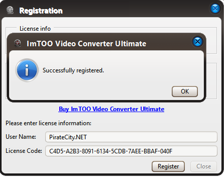 ImTOO Video Converter registration key