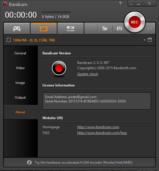 bandicam register tool